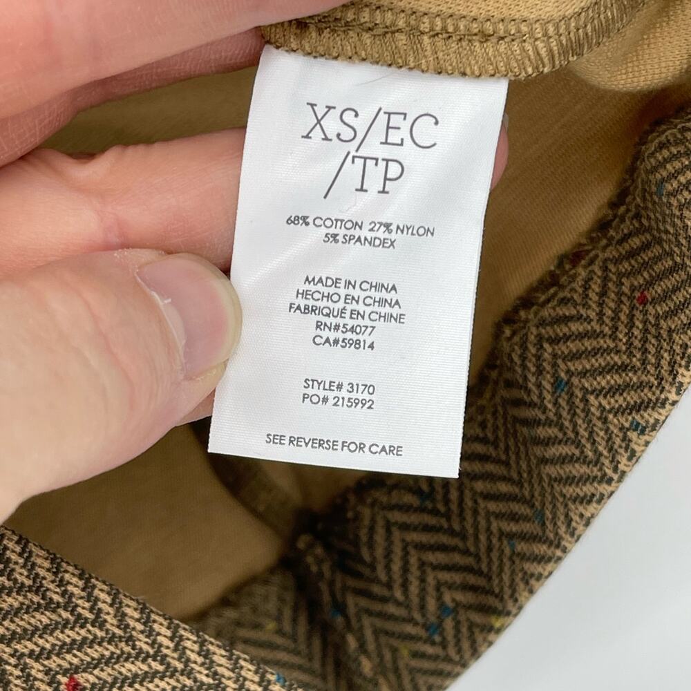 Cabi Tan Striped Herringbone Blazer Sz XSmall Bow Pockets Quiet Luxury Preppy - Picture 16 of 16